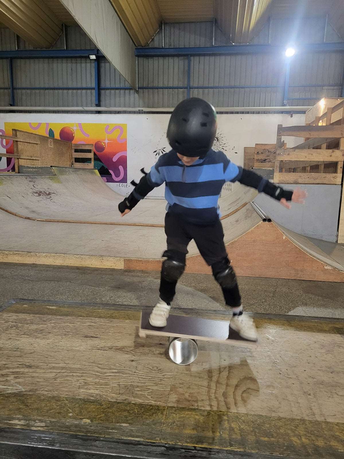 Rolla Bolla avec planche grip contreplaqué Noir et rouleau Aluminium pro 15cm
