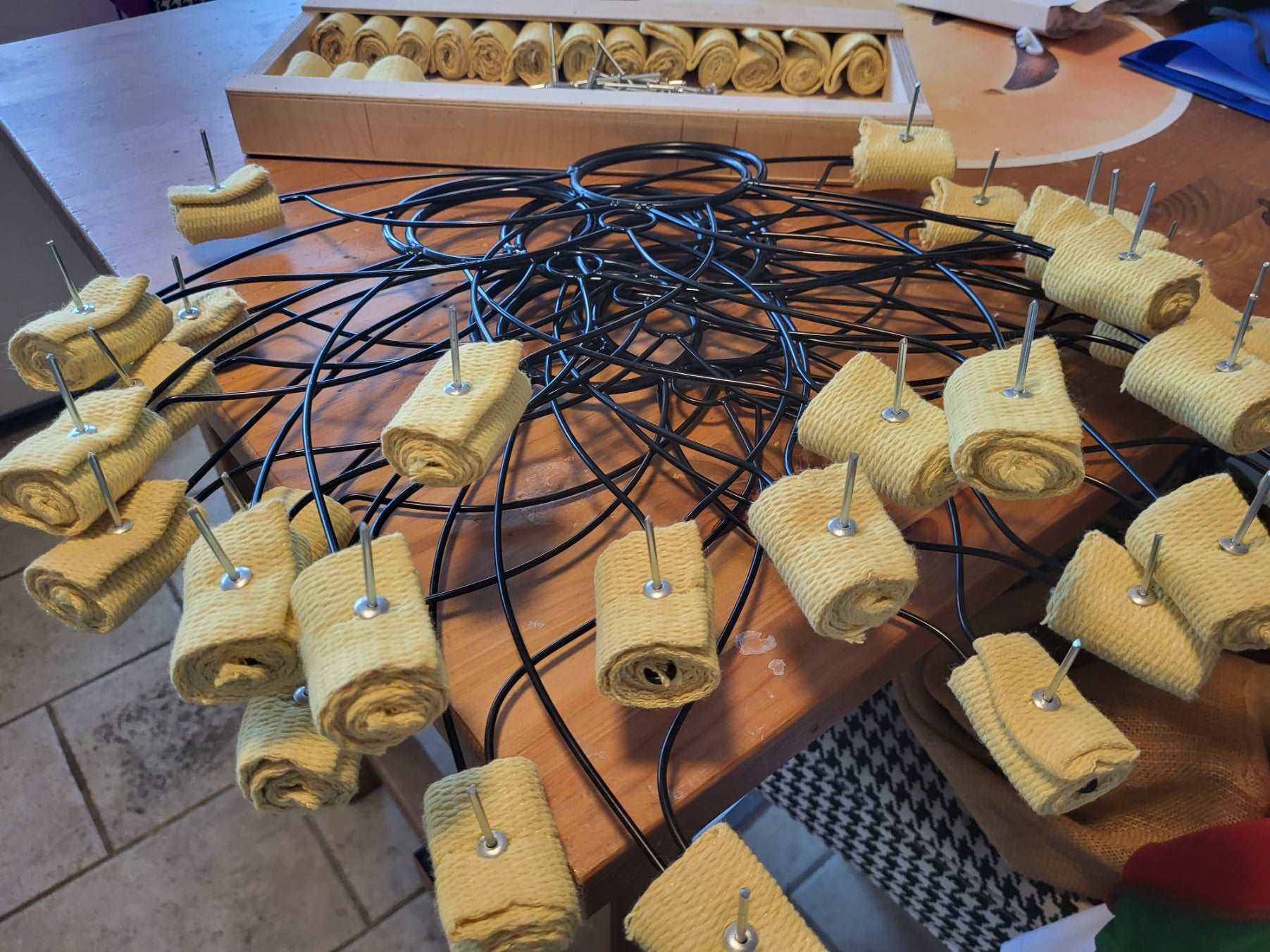 Paire éventails de Feu Lotus