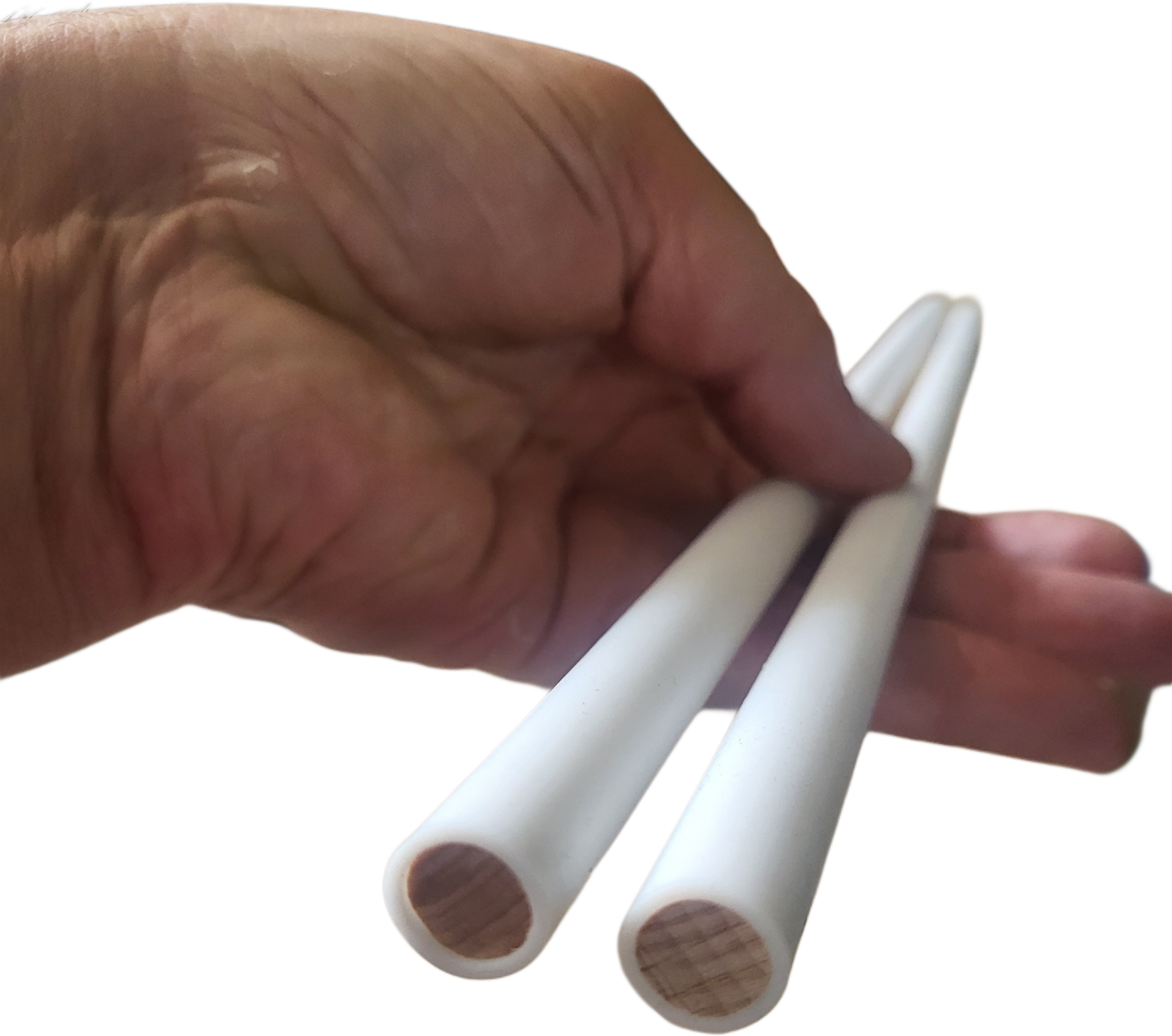 Baguettes de Contrôle Mr Babache Hêtre & Silicone Blanc — 12 mm - vue 1