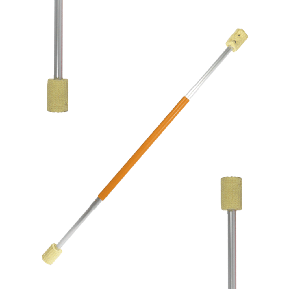 Baton de feu Lux 140cm /Ttes 70mm avec manche silicone Orange