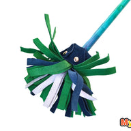 MyStyx bâton du diable / bâton fleur en silicone et cuir - Motif Carrés Bleus Verts - Kit complet
