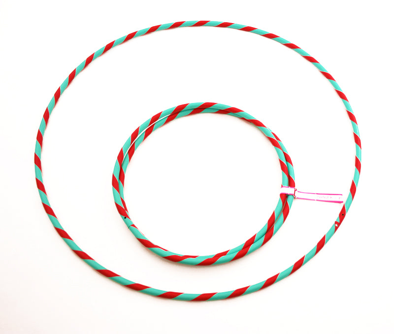 Perfect Hula hoop Play décoré diam 16mm/85cm plastique Turquoise avec ruban