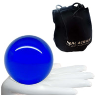 Balle de contact Acrylique Bleu Transparent 70mm 175g et étui de protection