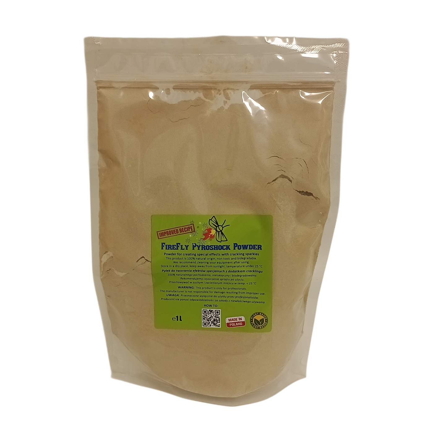 FireFly Pyroshock Powder – Poudre argentée à étincelles intenses avec reflets bleutés 1 LITRE