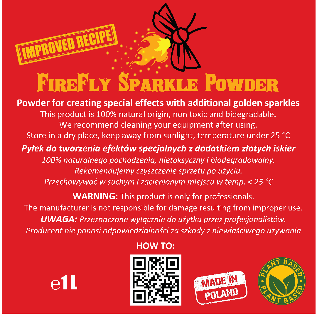 FireFly Sparkle Powder – Poudre étincelante avec reflets dorés (effet meule à étincelles) 1L