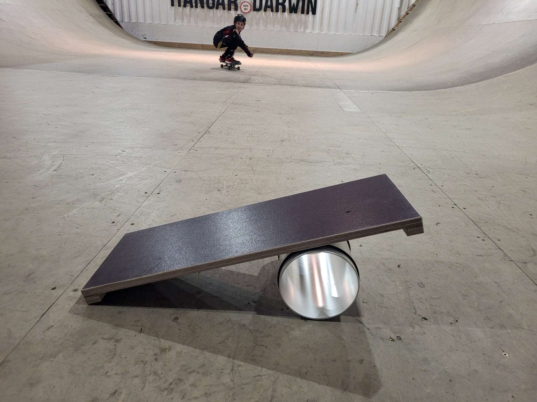 Rolla Bolla avec planche grip contreplaqué Noir et rouleau Aluminium pro 15cm