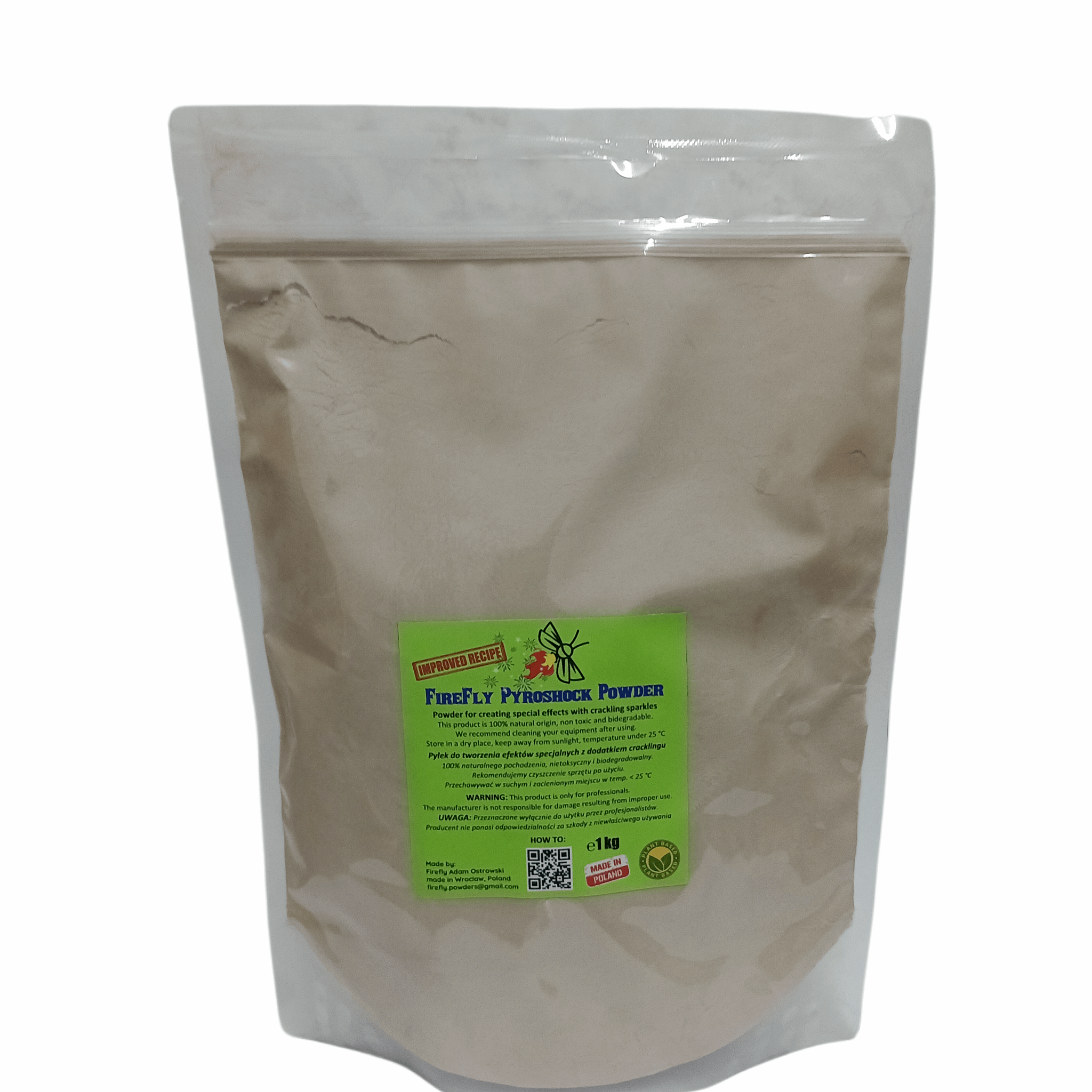 FireFly Pyroshock Powder – Poudre argentée à étincelles intenses avec reflets bleutés 1 KG)