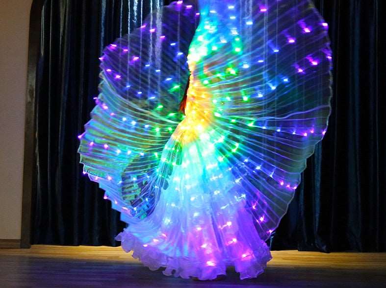 kemengsuer Ailes lumineuses à LED pour danse du ventre, ailes de