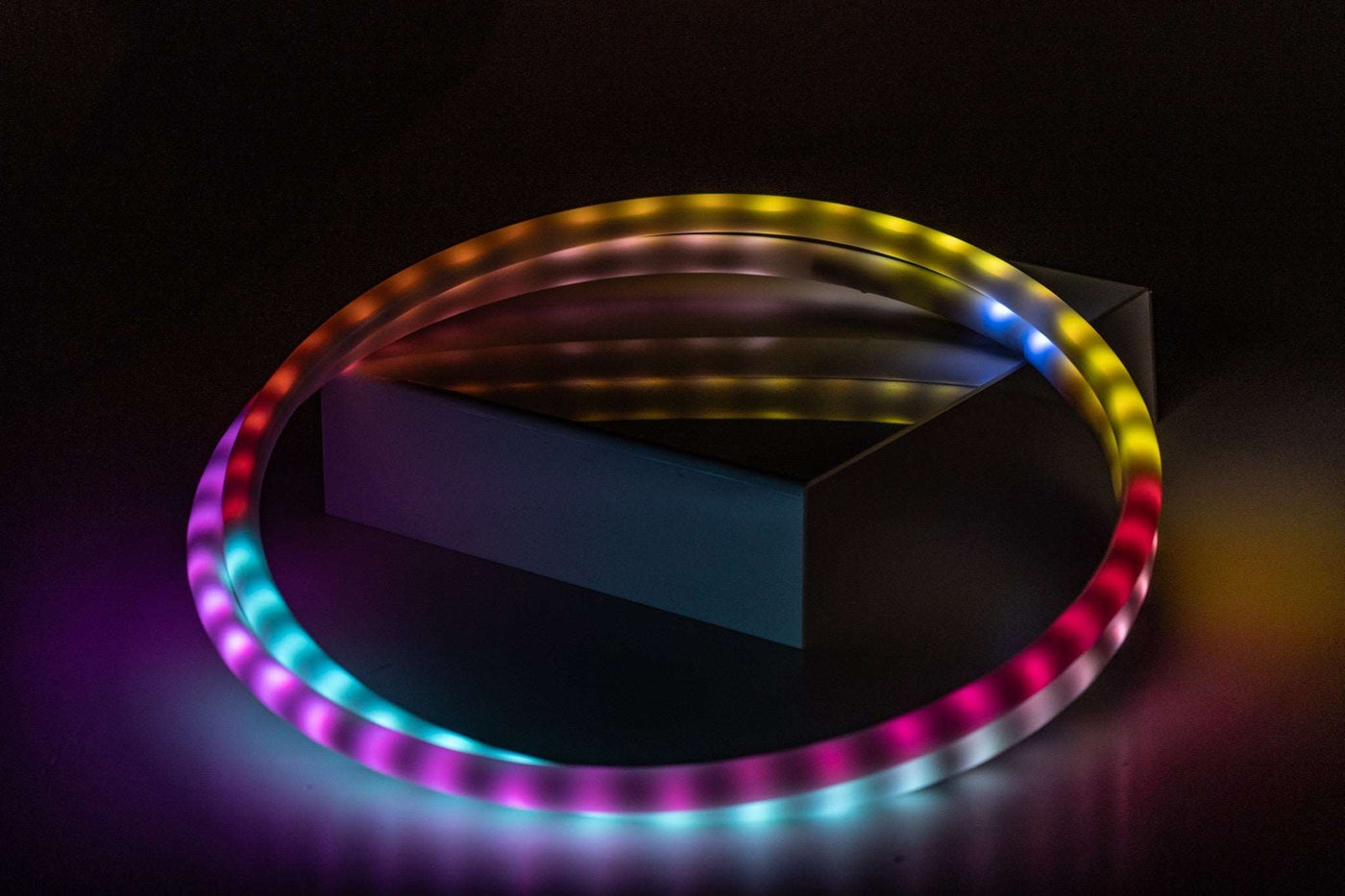 Hulahoop lumineux 85cm rechargeable USB + télécommande 300 + motifs