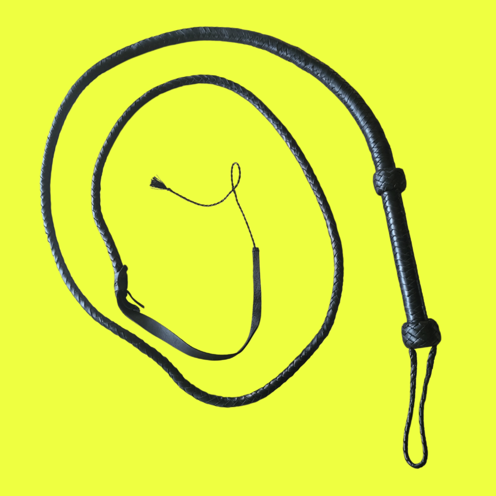 Bullwhip fouet en cuir 2.43m couleur noir