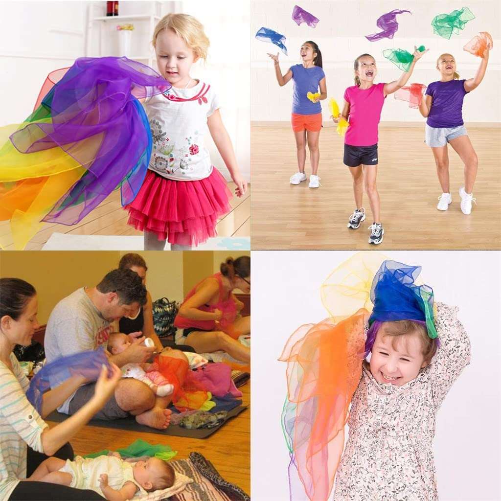 Les foulards à jongler pour enfants et adultes 60x60 cm-lot de 6