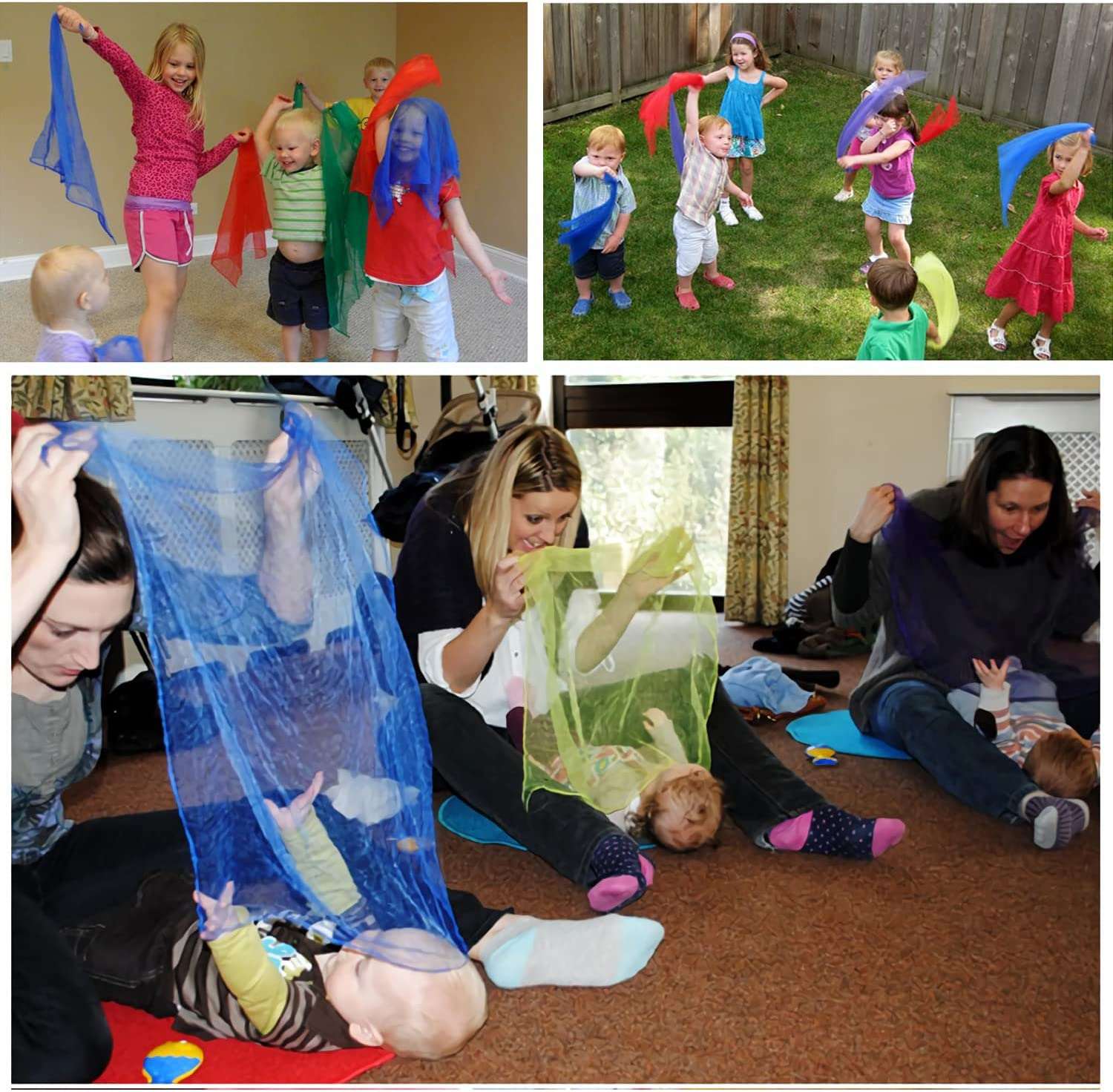 Les foulards à jongler pour enfants et adultes 60x60 cm-lot de 6