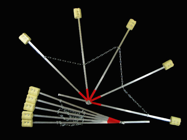 Paire d’éventails de feu 5 branches pliables PassePasse - vue 1