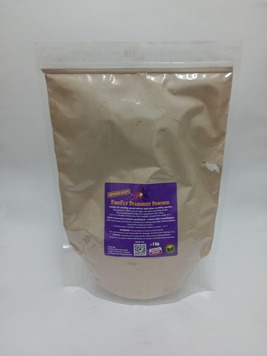 Poudre Pyrotechnique FireFly Stardust – Effet Crépitant & Étincelles Argentées Naturelle et Biodégradable (1L)