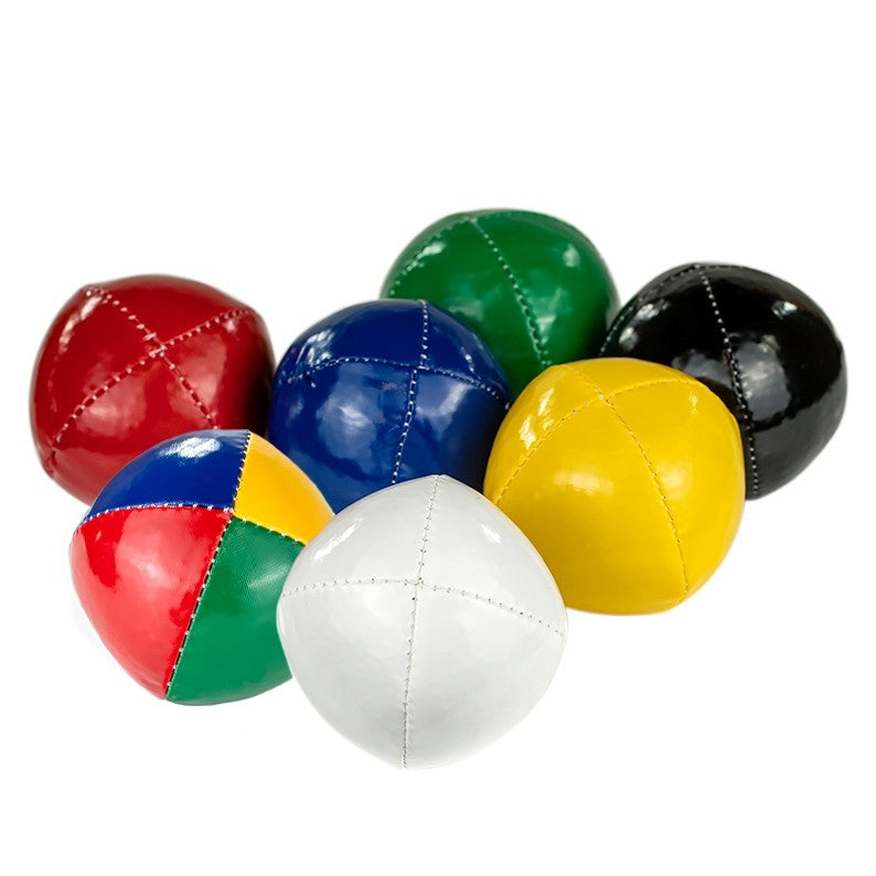 FIRST LOISIRS Lot de 12 Balles à grains de jonglage + explications, en cuir  PU cousu, diamètre 6 cm