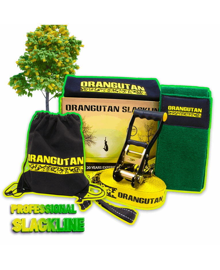 Slackline Orangutan 15m avec protecteur d'arbres