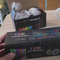 Papi Dada Boules Poi LED à Fibre Optique - Rechargeables USB- Kit Poi Lumineux- 1 Paire de Poi Bolas Lumineuses pour Débutants et Professionnels