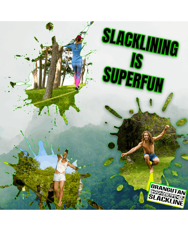 Slackline Orangutan 15m avec protecteur d'arbres