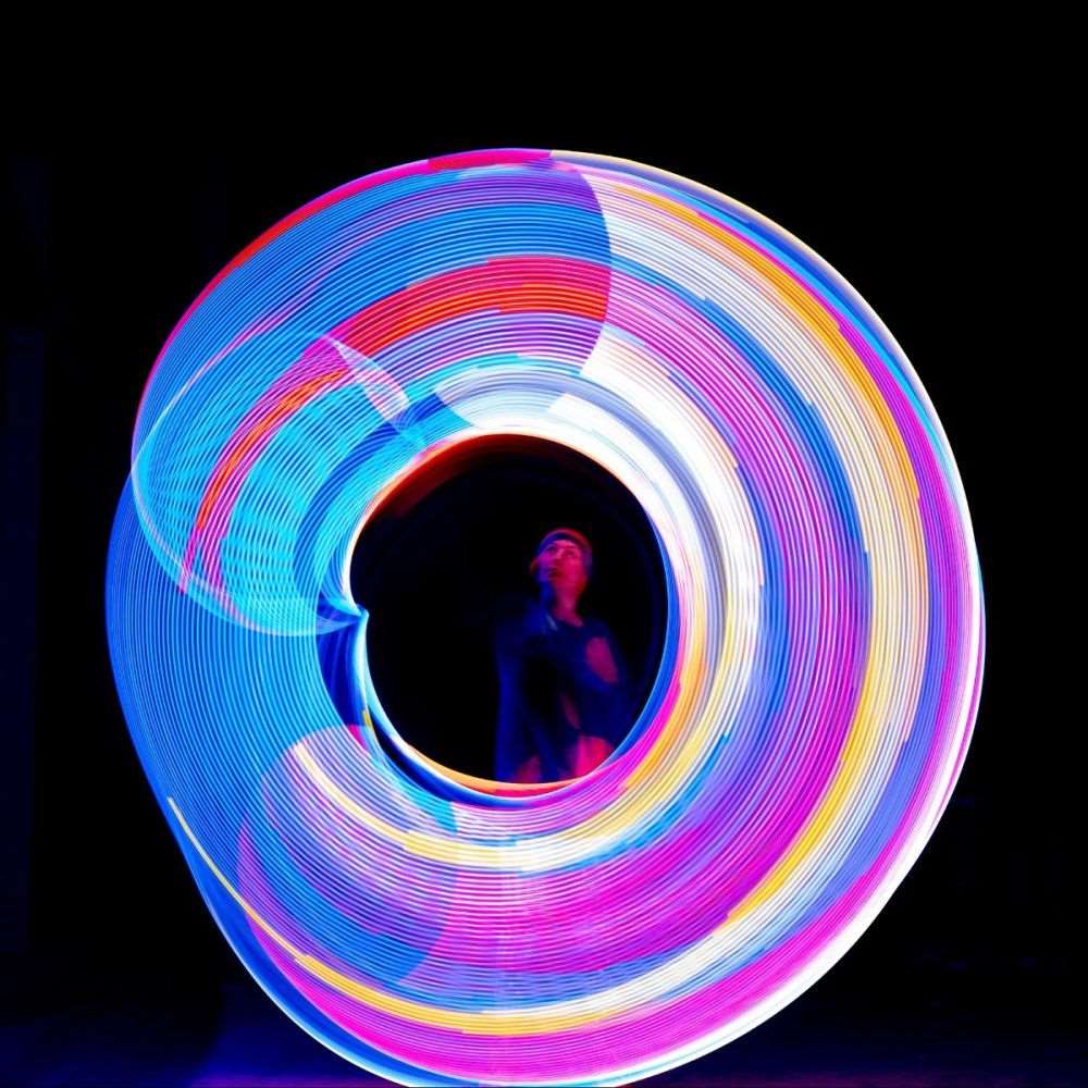 HulaHoop Echo Glow 160 LEDs- Cerceau Glow avec télécommande LED - 90 cm