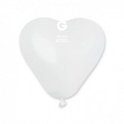 Gemar ballons latex COEURS BLANC 6" - 16cm Sachet de 100