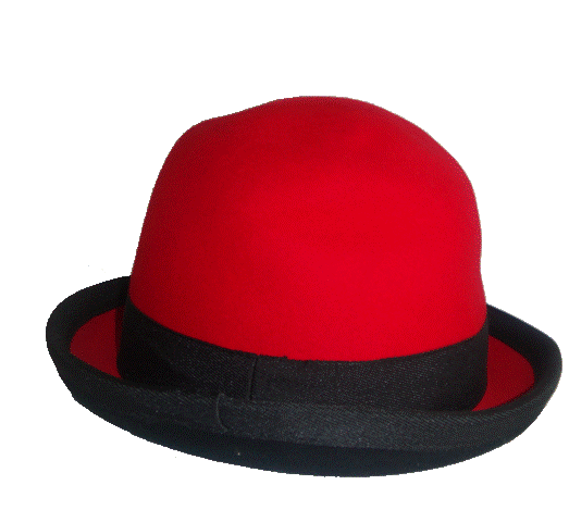 Juggling hat 'happy manipulator' by nils poll' red &amp; black