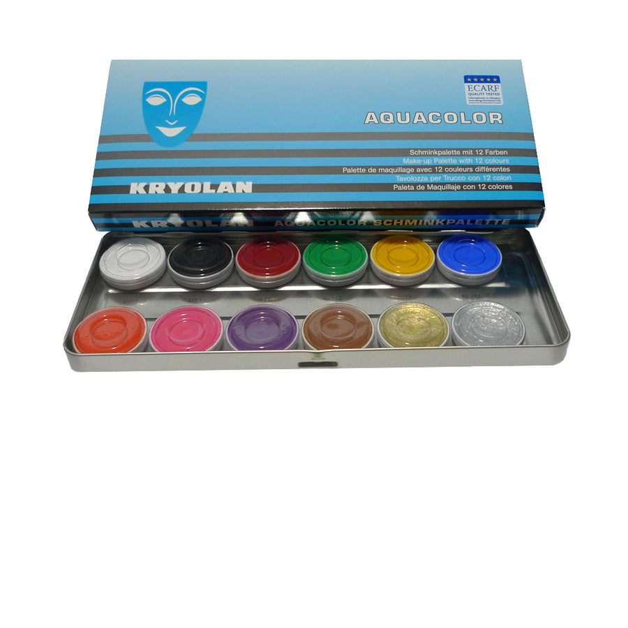 Kryolan aqua makeup palette 4 ml 12 colors