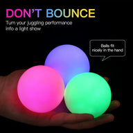 POITOI Balles de jonglage LED Balles de jonglage lumineuses rechargeables par USB (lot de 3)