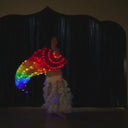 Paire d'Eventails de danse -100% soie-LED lumineux à piles