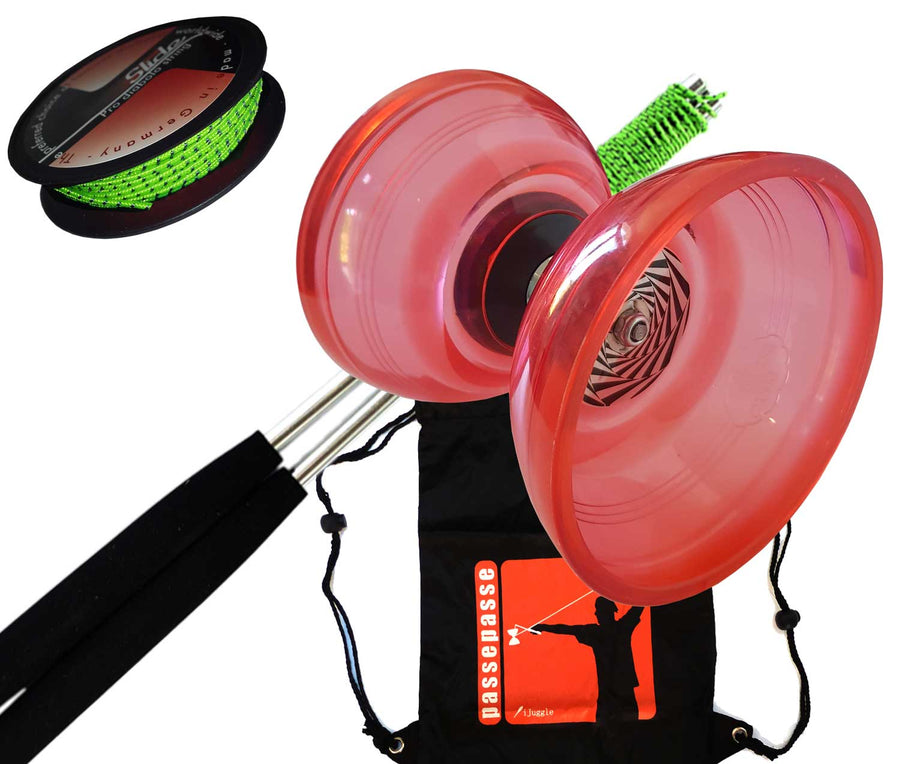 Kit Diabolo light triple ball bearing with diodes, rods pro, + string 10m.