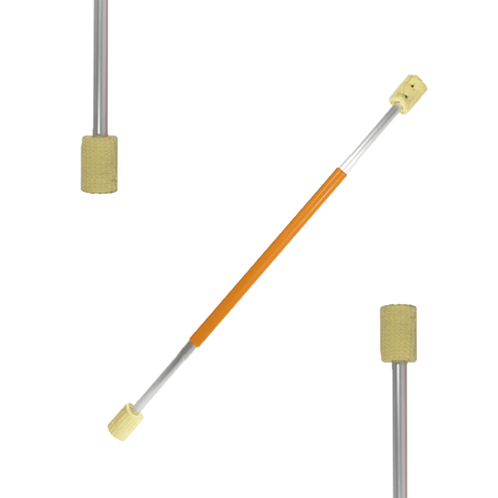 Baton de feu Lux 130cm /Ttes 70mm avec manche silicone Orange