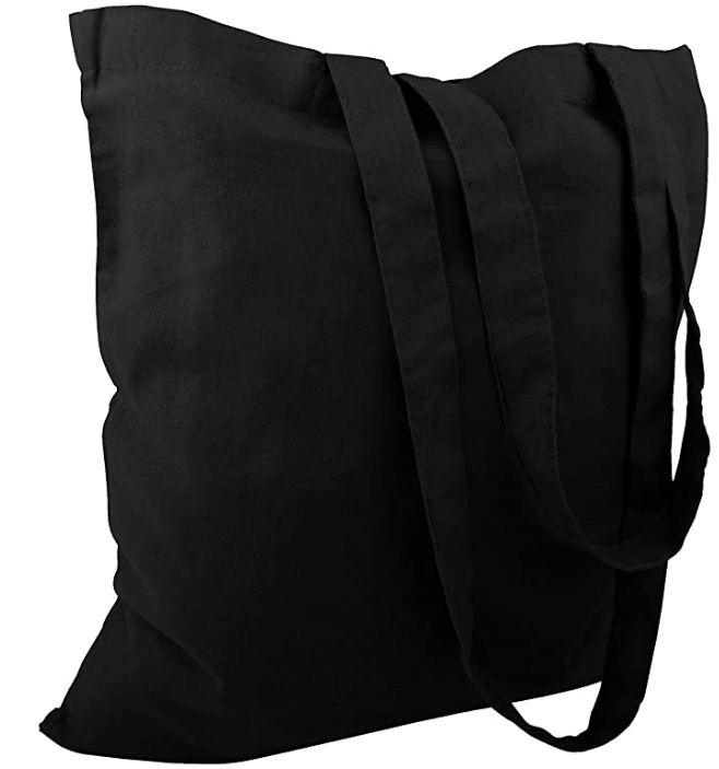 a black cotton bag