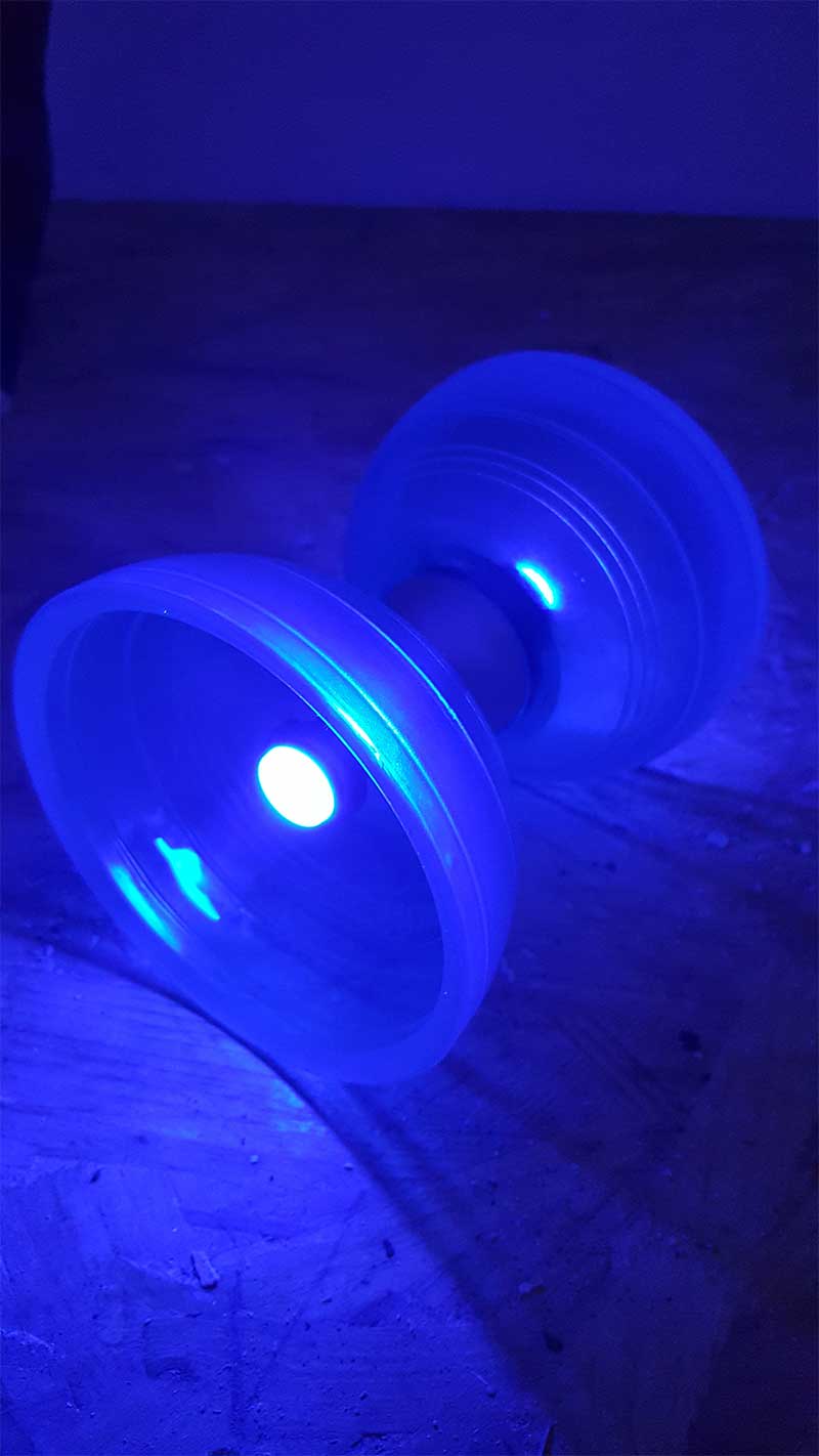 PAIR OF M6 LIGHTED NUTS FOR DIABOLO - BLUE DIODES