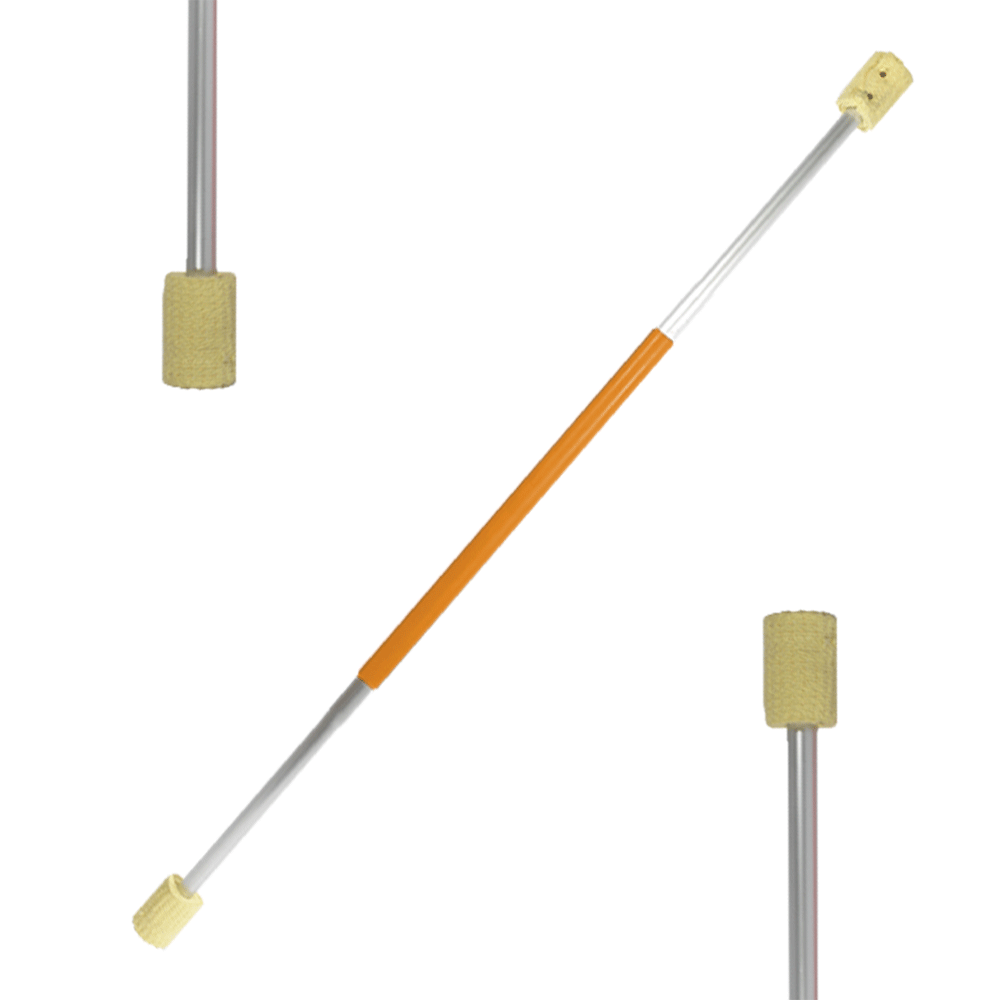 Baton de feu Lux 150cm /Ttes 70mm avec manche silicone Orange ou Gris 70cm