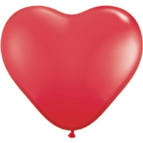 QUALATEX RED HEARTS 6'' RED HEARTS 15cm Bag of 100