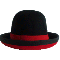 Chapeau à jongler 'happy manipulator' de nils poll' noir & rouge