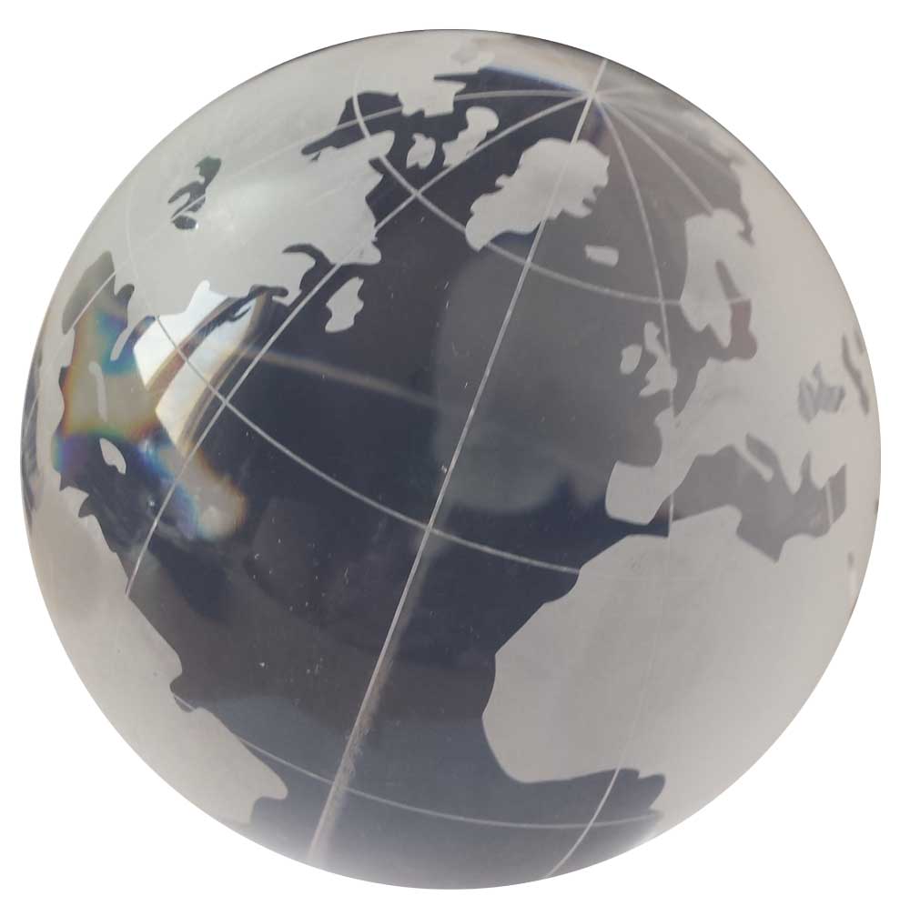 Cristal Globe terrestre rond en acrylique - Plan du monde - diametre 8 ·  PassePasse