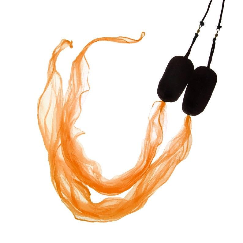 Juggle Dream Set di Mini Scarf Poi – Bollas Foulard – Pratique de Jonglage – Spiral Pois Junior Kit avec Vidéo d'apprentissage en Ligne (Orange