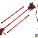 MyKidStyx bâton du diable / bâton fleur (3 à 7 ans) en silicone et cuir - Motif Murmures jaune et rouge - Kit complet
