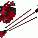MyStyx bâton fleur en silicone et cuir - Motif Lave Molten - Kit complet avec baguettes de contrôle, bande scratch et sac en nylon.