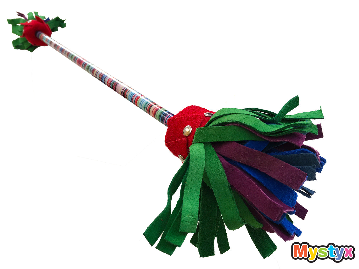 MyStyx bâton du diable / bâton fleur en silicone et cuir - Motif Arc en ciel - Kit complet - vue 4