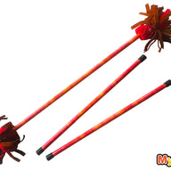 MyStyx bâton du diable / bâton fleur en silicone et cuir - Motif Murmure Rouge et Jaune - Kit complet