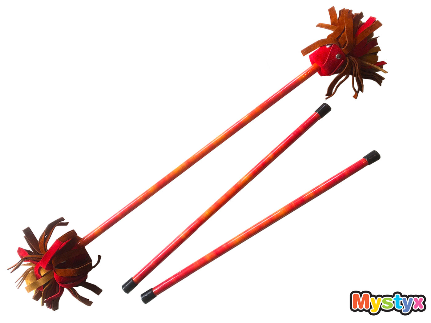 MyStyx Devil Staff / Flower Staff Silicone &amp; Leather - Whisper Red &amp; Yellow Pattern - Complete Kit