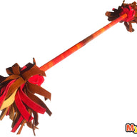 MyStyx bâton du diable / bâton fleur en silicone et cuir - Motif Murmure Rouge et Jaune - Kit complet