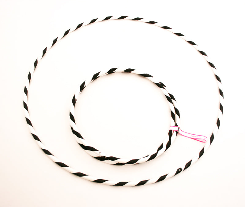Perfect Hula hoop Play décoré diam 16mm/85cm plastique BLANC avec ruban-Noir