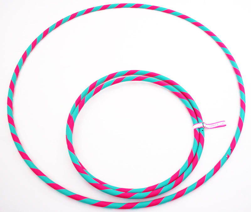 Perfect Hula hoop Play décoré diam 20mm/100cm plastique Turquoise avec ruban - vue 1
