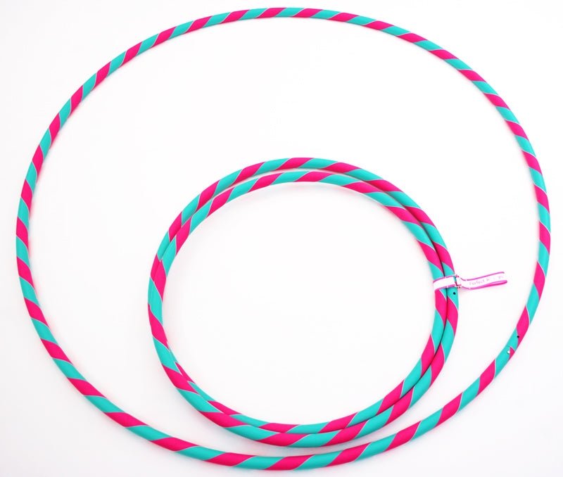 Perfect Hula hoop Play décoré diam 20mm/100cm plastique Turquoise avec ruban