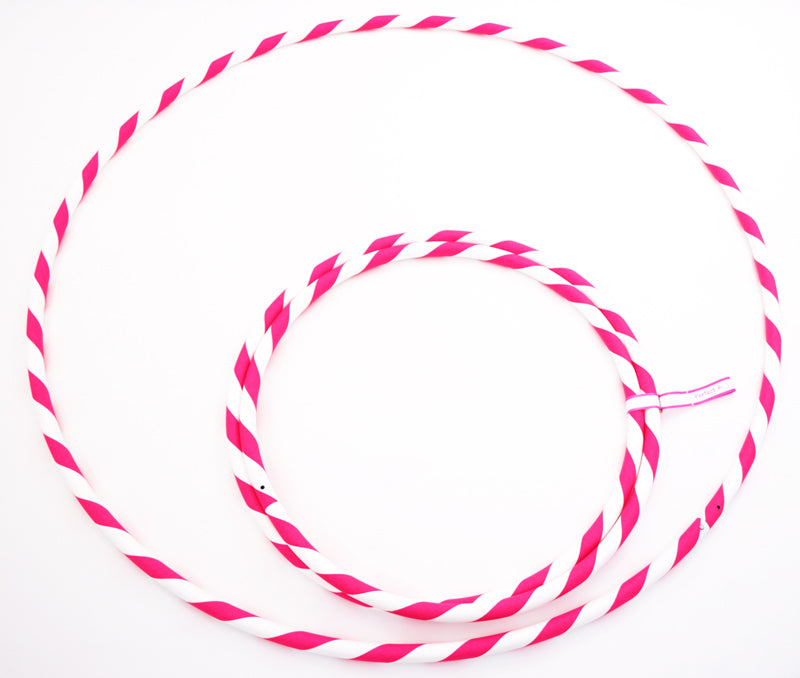 Perfect Hula hoop Play décoré diam 20mm/100cm plastique BLANC avec ruban-Rose