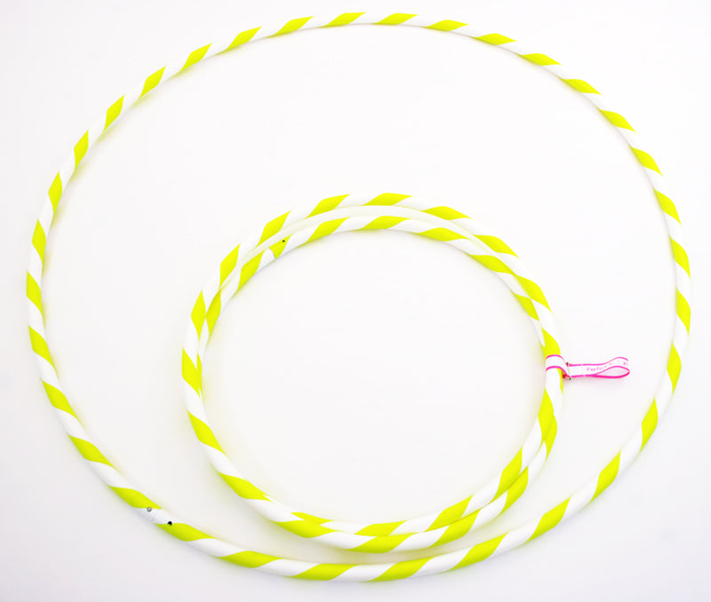 Perfect Hula hoop Play decorated diam 20mm/100cm WHITE plastic with ribbon