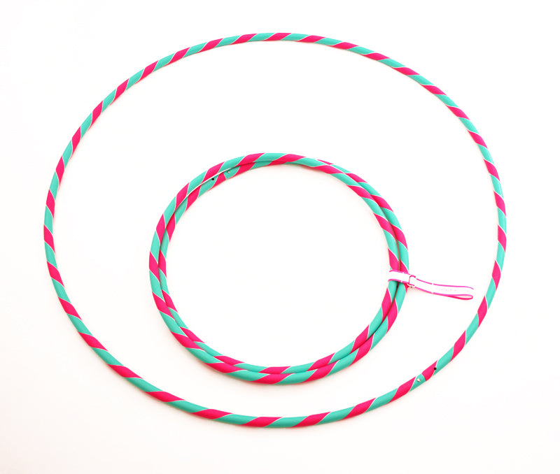 Perfect Hula hoop Play décoré diam 20mm/100cm plastique Turquoise avec ruban