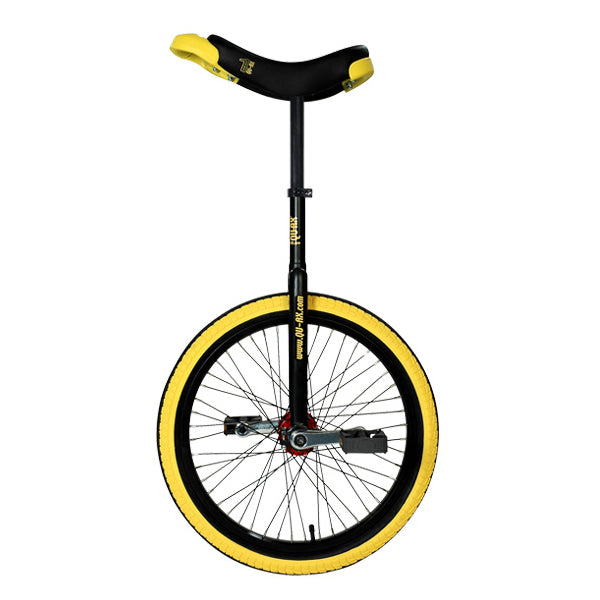 Monocycle profi qu-ax 50cm 20 pouces Noir -pneu jaune (1200)